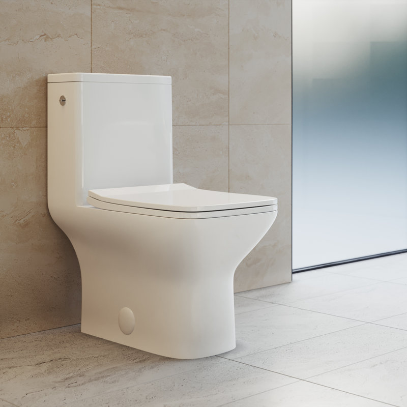Swiss Madison Carre 1.28 GPF Elongated Floor Mounted OnePiece Toilet